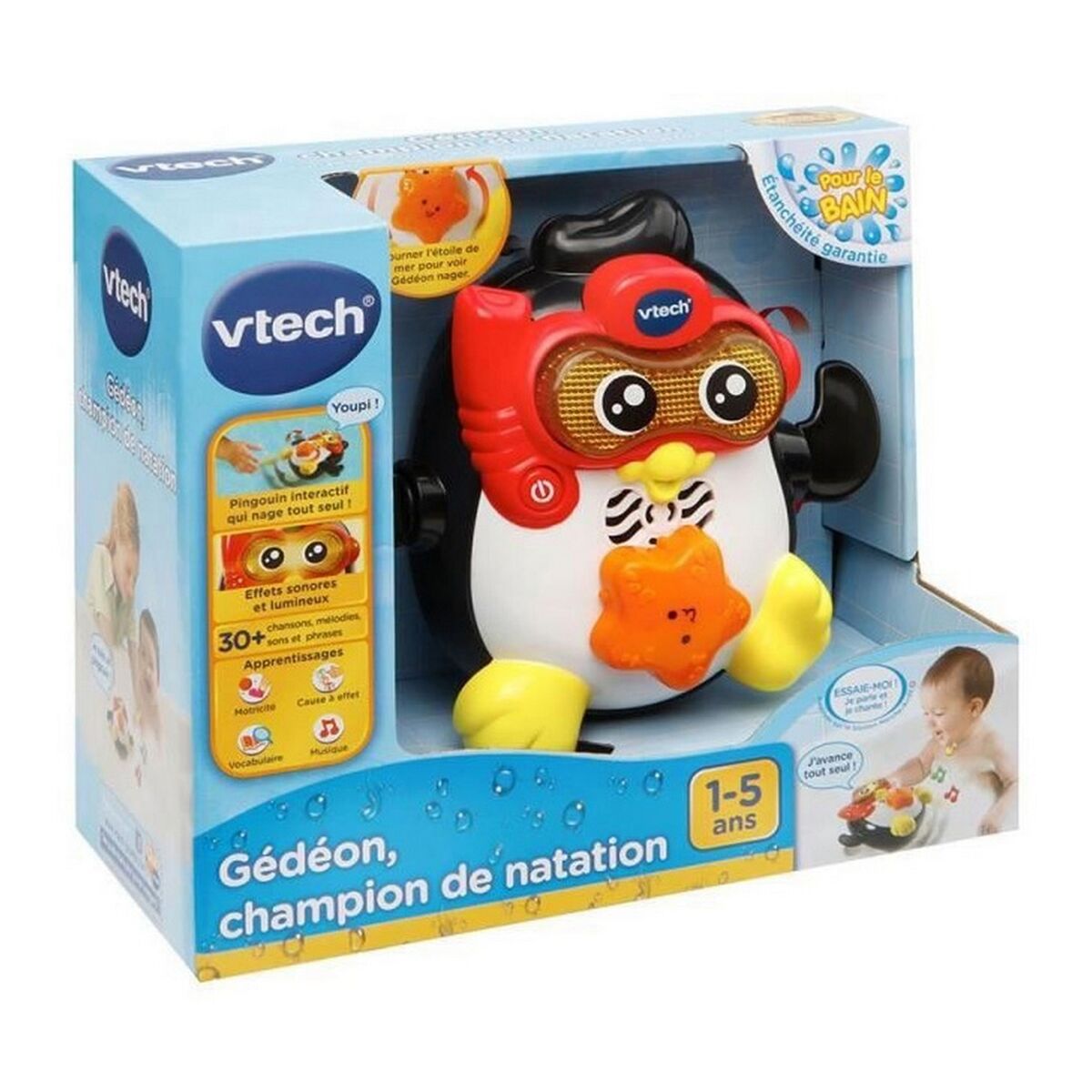 Giocattoli da Bagno Vtech Baby Gédéon, swimming champion